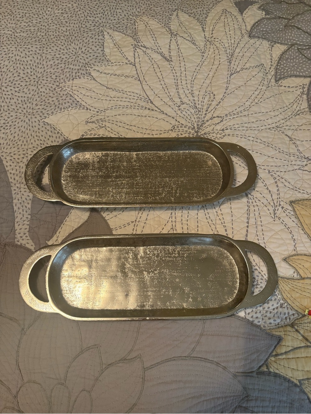 New Set of 2 Metallic Decorative Trays